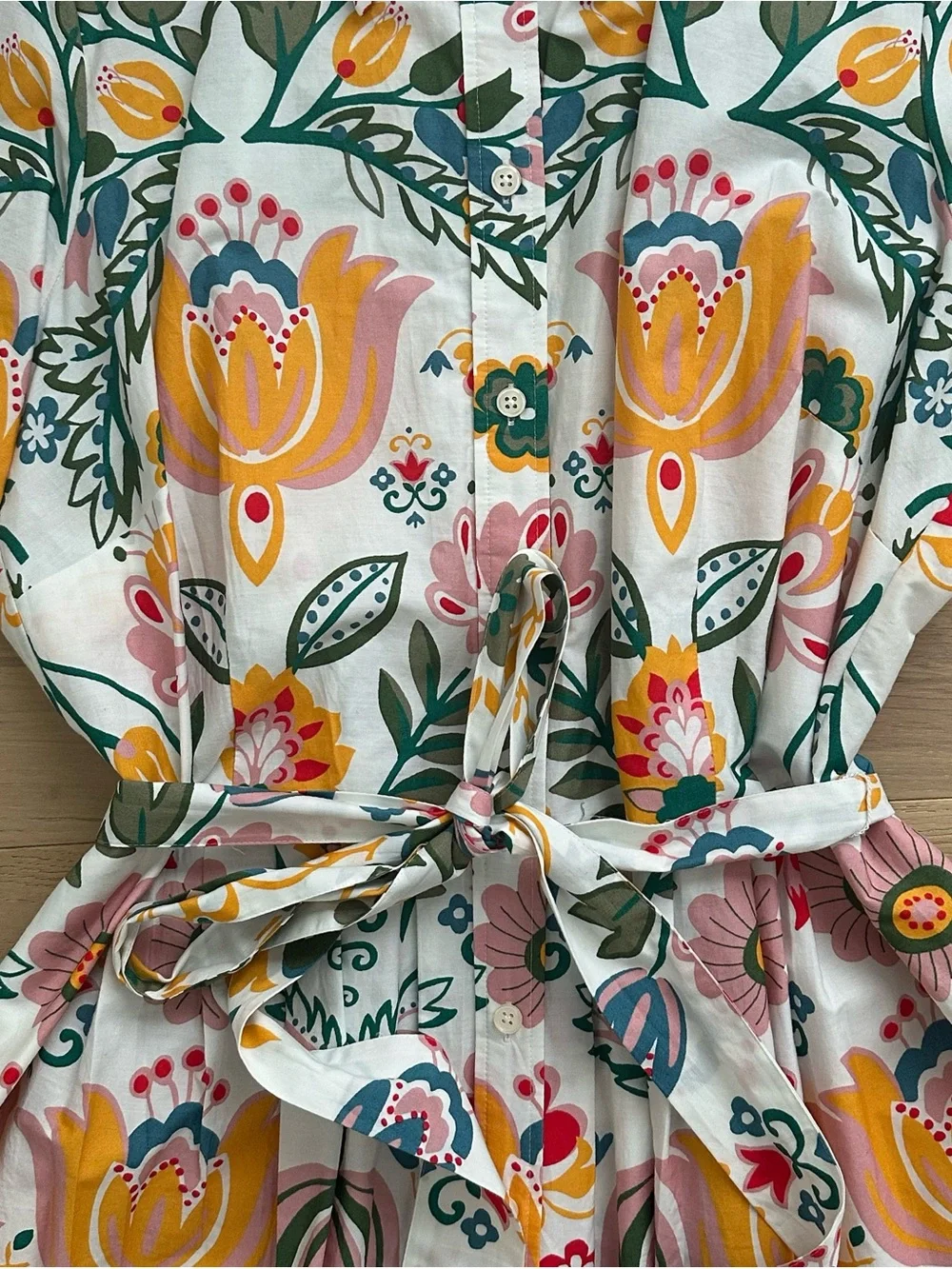 Boden Alexa Maxi Shirt Dress in Ivory Tulip Fusion. Size 16/18 - Picture 5 of 14
